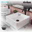 Ensemble de lavabo vasque de salle de bain en céramique blanche avec robinet KRAUS Elavo-35678464