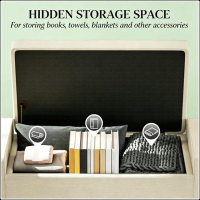 Modern Storage Bench with Versatile Ottoman Design, Comfortable Seating and Hidden Storage for Living Rooms and Bedrooms