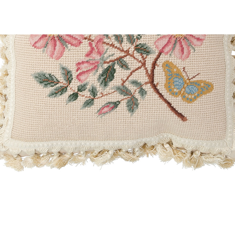 Flowers Needlepoint Throw Pillow