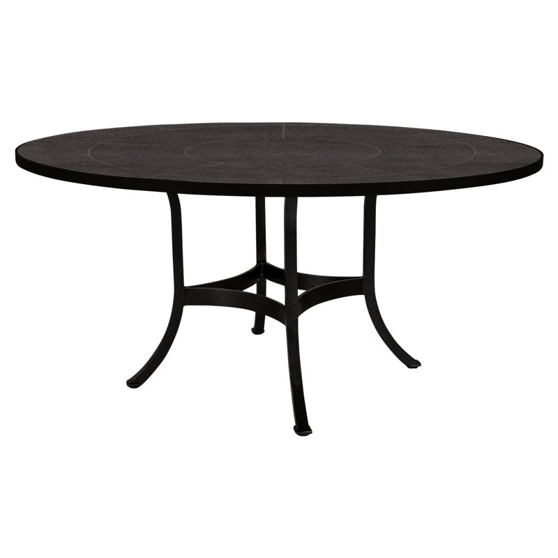 Outdoor Round Dining Table, 54" W x 54" L x 29.5" H, Urban Shift, Carbon Black
