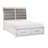 Antique White And Gray Finish Queen Platform Bed With Footboard Storage Classic Design Wooden Furniture 1Pc