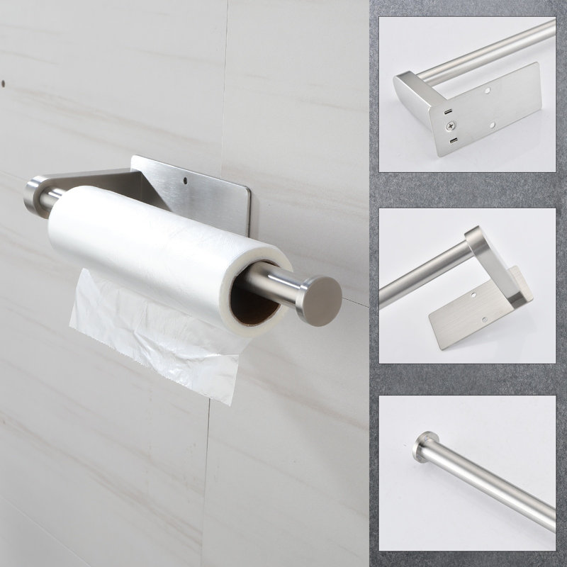 2-Piece Under Cabinet Wall-Mount Paper Towel Holder, Brushed Nickel