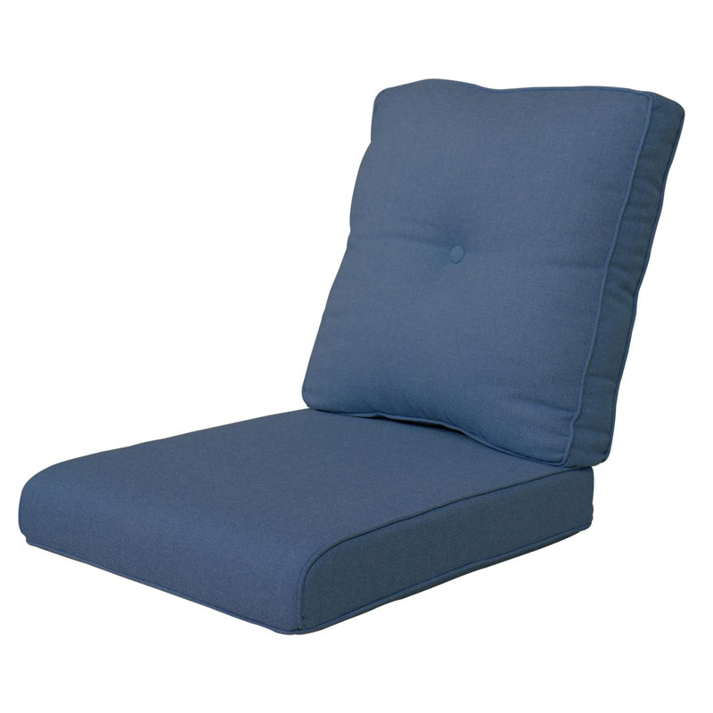 Schutt 22" W Olefin Outdoor Seat/Back Cushion with Removable Zippered Covers, Blue, 1 Seat/Back Cushion