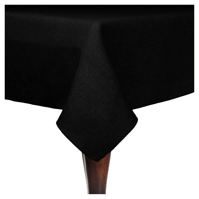Ultimate Textile Rectangular Tablecloth, 10, Black, 96" x 54"