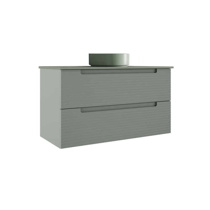 Meuble-lavabo sur pied simple 40 po avec plateau Moncler, Vert, Vert