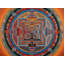 «Wheel of Time» peint à la main «Kalachakra Mandala Thangka», art mural carré 24 po avec détails en or 24 carats