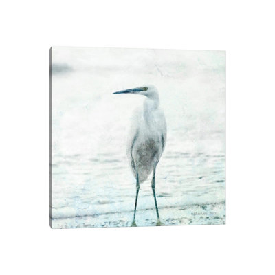 Beach Heron 1 Piece Wrapped Canvas Painting