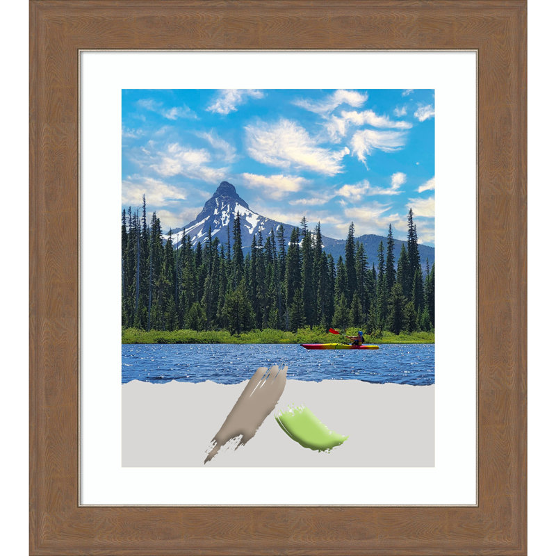 Claritha Picture Frame with Mat, 20" x 24", Medium Brown