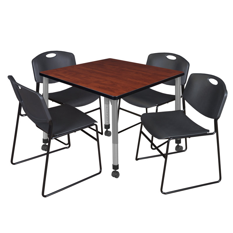 Romig Kee Mobile 36" L Breakroom Table, Cherry, 34" H x 122" L x 122" W