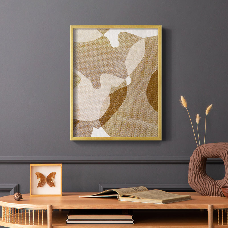 «Texture Desert II», reproduction encadrée - bois massif, Or, H 14 po x l 11 po