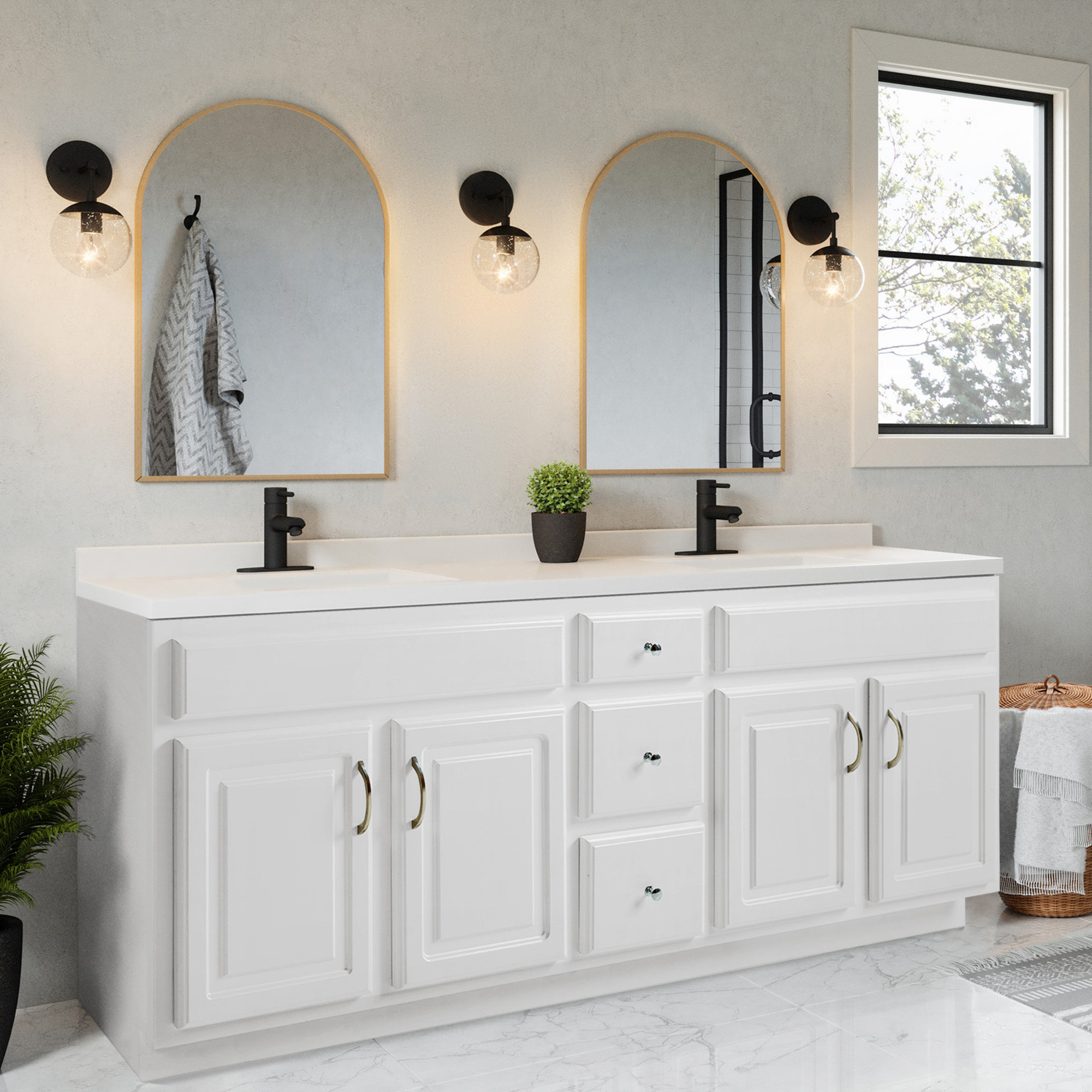 Design House Concord 72 Inch Bathroom Vanity Cabinet Only - Fully ...