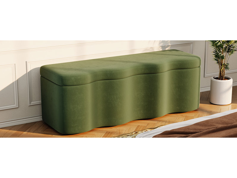 Banc de rangement rembourré Velmora