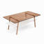 Table basse moderne en verre rectangulaire avec tablette en bois et structure en métal, table de salon moderne-156893610-156893611
