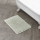 Laura Ashley Heathered Crochet Border Bath Rug