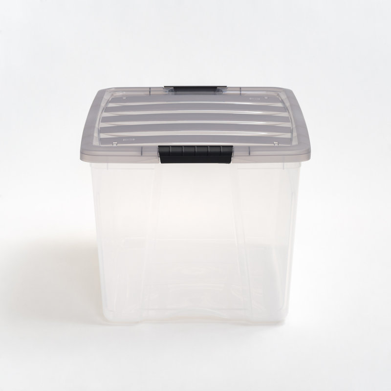 72 Quart Clear Stackable Plastic Storage Bins with Lids
