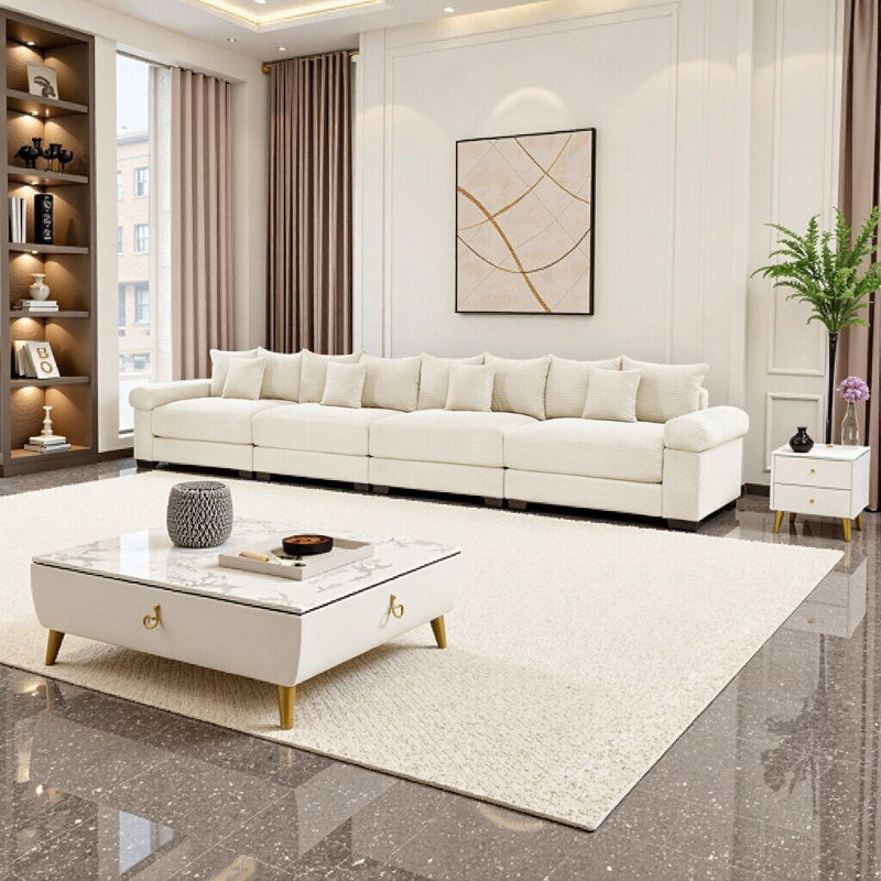Canapé modulaire surdimensionné de 170 po Cloud, Crème