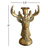  Resin Deer Taper Candle Holder, Gold Rustic Animal Table Decor, Distressed Finish