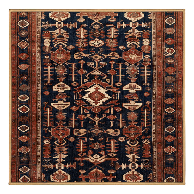 Tapis brun lavable à la machine, Carré 7 pi