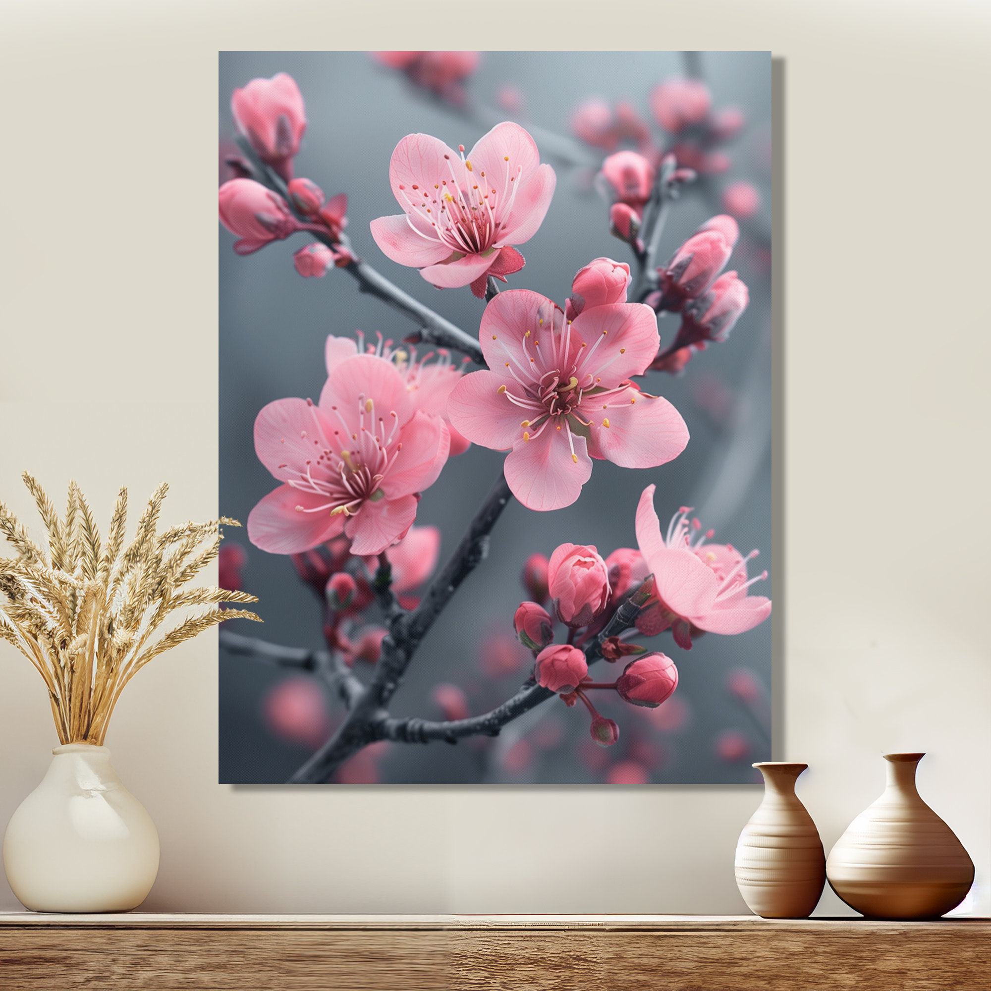 Winston Porter 'Monochrome Cherry Blossom In The Wind I - Cherry ...