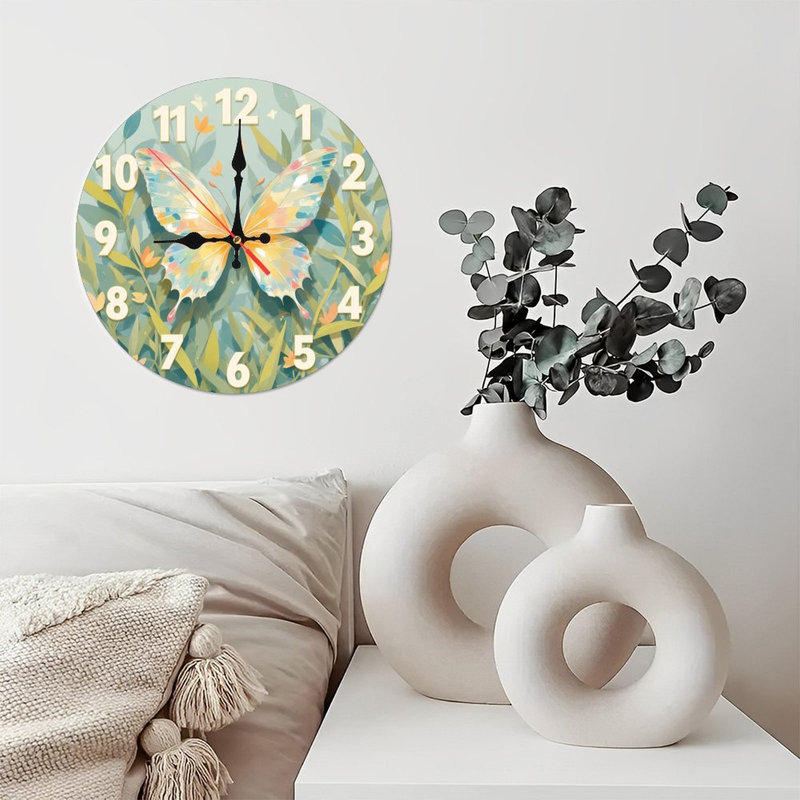 Horloge murale papillon
