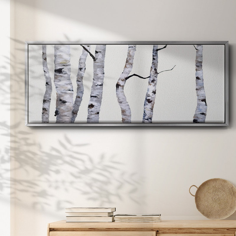 Birch Trees I- Framed Canvas, 20" H x 50" W