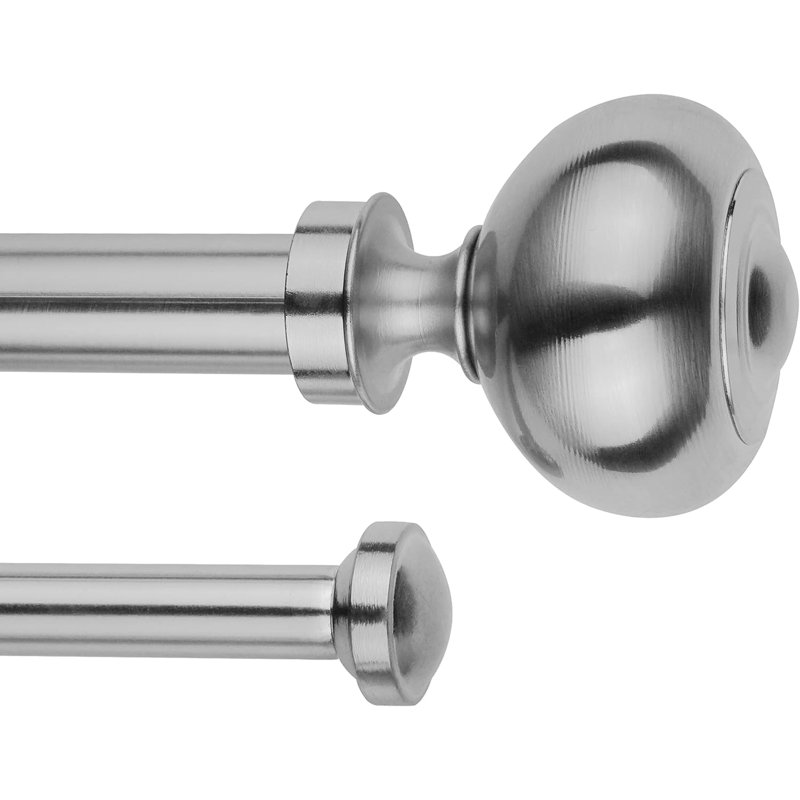 Tringle à rideaux double Nicarete, 84” – 120”, Nickel sablé