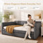 Grand lit tapissier avec couchette peu encombrant - chargement USB, structure robuste, sans sommier-14408727
