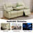 Beige Recycled Leather 3 Seat Sofa