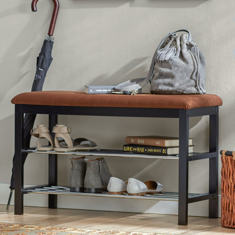 Banc de rangement pour 8 paires de chaussures, Noir / Chocolat