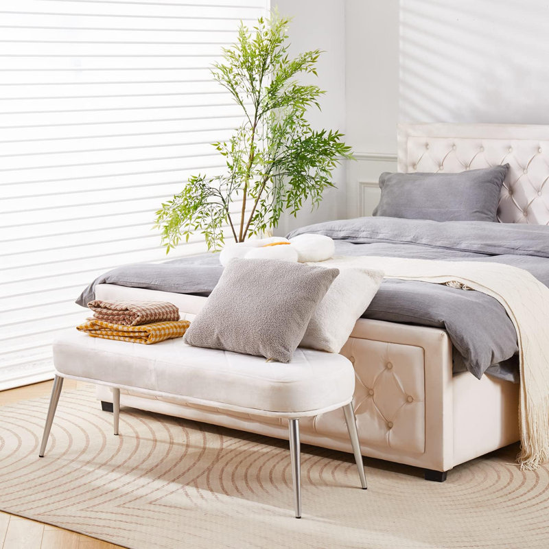 Rayshawna Velvet Upholstered Bench