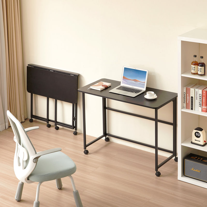 Petit bureau pliable pliable pour les petits espaces, bureau d'ordinateur d'écriture de 39,37 pouces en bureau, bureau pliable pour la chambre à coucher 100 * 50