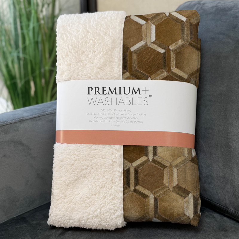 Couverture en sherpa brun One Pixie Street, 127 x 178 cm, brun, Ivoire; brun; beige; moka
