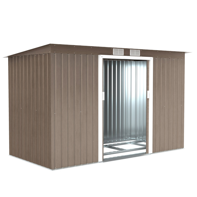 Catisha Garden 9 ft. W x 4 ft. D Galvanised Steel Pent Storage Shed