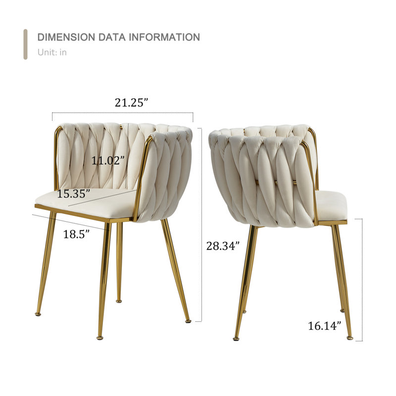Chaise d'appoint rembourrée en velours Evanni, 2, Beige