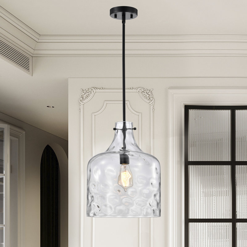 Clear Dimpled Glass Single Light Pendant