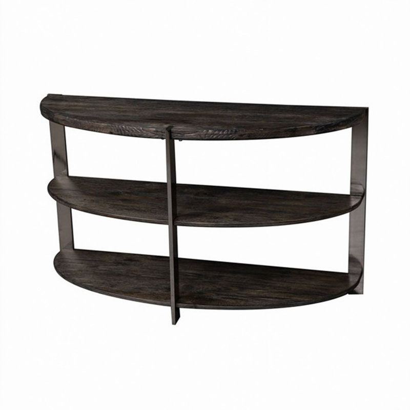 Console demi-lune avec 2 tablettes ouvertes