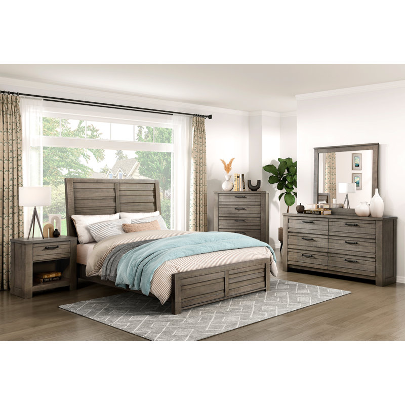 Lit de panneau de style rustique 1pc