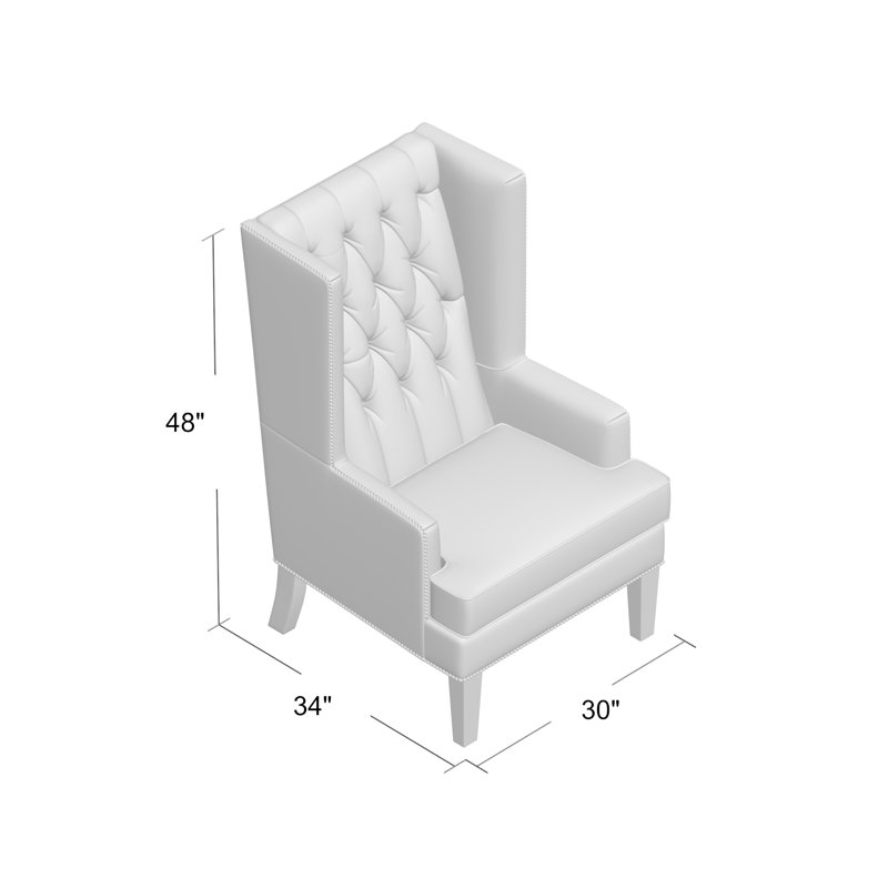 Searle Upholstered Wingback Chair, Lola Spa, Black