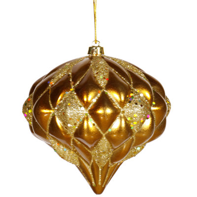 5.7" Matter-Glitter Diamond Onion Ornament