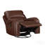 Fauteuil oscillant pivotant inclinable en similicuir brun avec garniture cloutée traditionnelle 1pc