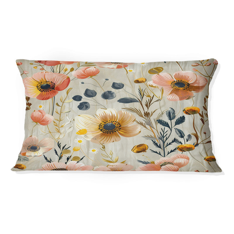 Coussin lombaire pastel rose rosé Blooms IV