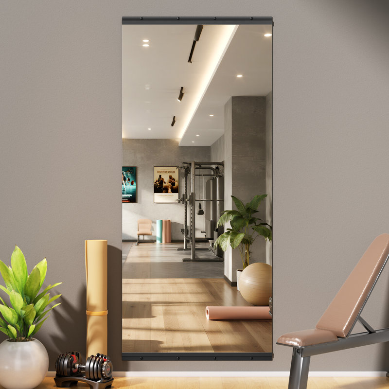 Premium Tempered Glass Full Length Mirror -  Oversized Rectangle Wall Mirror for Home Gym & Dance Studio - Crystal Clear Reflection