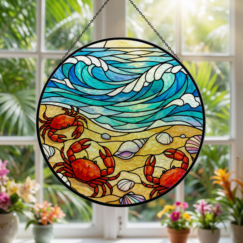 Vitrail de fenêtre en verre coloré 12 po H 12 po, H 12 po x l 12 po