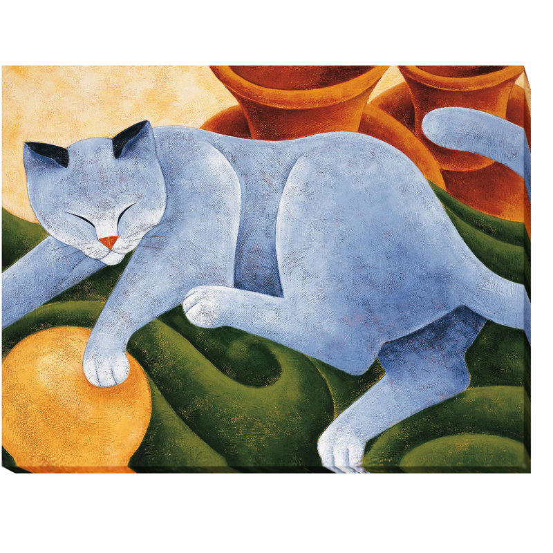« chats et pots », impression sur toile tendue, H 12 po x l 16 po x P 1,5 po
