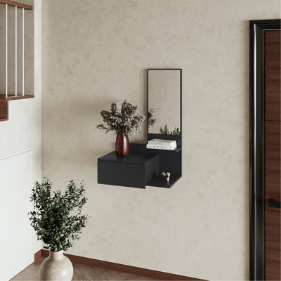 Coiffeuse Elgin avec miroir inclus, noir