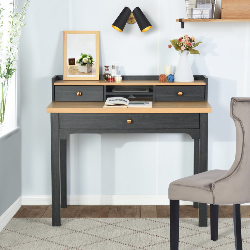 Connellsville Writing Desk, Light Oak/Black