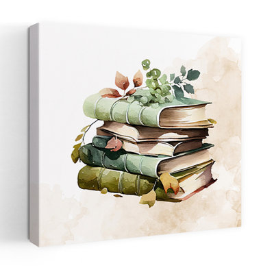Cozy automne livres, impression d'art abstrait rustique rétro nature