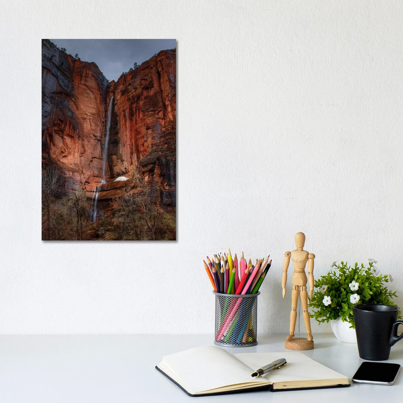 Waterfall Beauty At Zion by Bill Sherrell - Wrapped Canvas Print, 20.32 cm H x 30.48 cm W