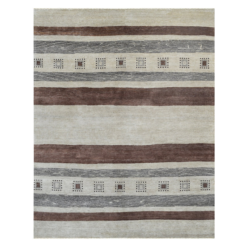 Hand Knotted Wool Southwestern Area Rug, Rectangle 8' x 10'