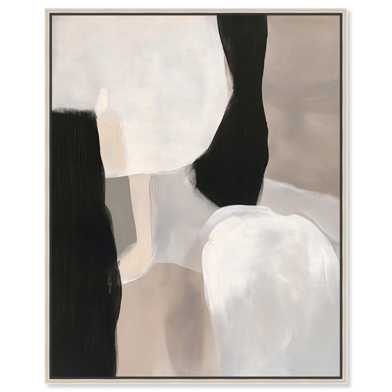 «Soft Shadowplay I Canvas Modern Boho» par Art Remedy, Encadrement argenté, H 25 po x l 21 po